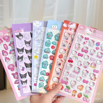 Sanrio Melody kitty Cinnamoroll Kuromi 3D Embossed Stickers