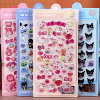 Sanrio Hellokitty Kuromi Cinnamoroll 3D Jelly Crystal Stickers