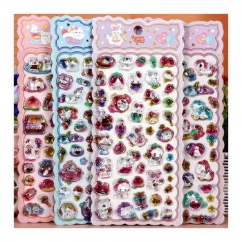 Little rabbit bear horse cat 3D Jelly Crystal Stickers