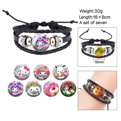 Sanrio Melody kitty Cinnamoroll Kuromi changeable pattern bracelets set