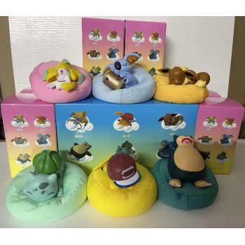 6pcs/set Pokemon Spirit Sleep Pose Series anime figures