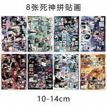 8Sheets Bleach anime Poster Stickers set