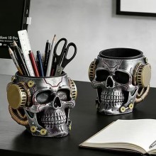 Halloween Cyberpunk Machinery Skull Ornaments Pen Holder