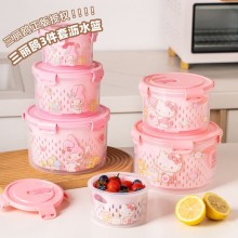 3pcs/set Original Sanrio kitty Cinnamoroll Kuromi Stackable Food Storage Containers