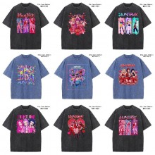 K-POP Demon Hunters short sleeve wash water worn-out cotton t-shirt