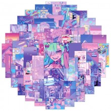 Purple Dream anime waterproof stickers set(55pcs a set)