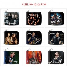 Metallica band star zipper long wallet purse