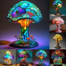 Colorful Magic Mushroom Lamp Art USB Night Light
