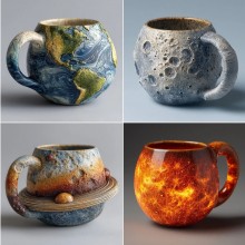 Interstellar Celestial Shaped Cosmic Coffee Mugs C...