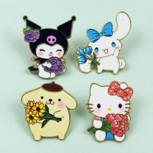 Sanrio Melody kitty Cinnamoroll Kuromi anime Alloy Enamel Badges Brooch Pins