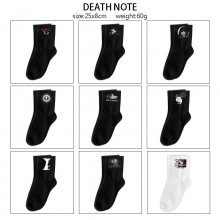 Death Note anime mid length cotton socks