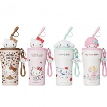 Sanrio Kitty Stainless Steel 316 Water Drinking Cup with Straw