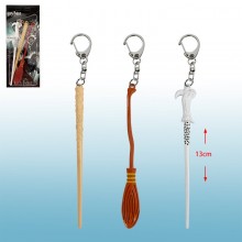 3pcs/set 13cm Harry Potter alloy Magic Wand key ch...