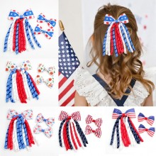 US Independence Day Cheer Ribbon Hair Ties Headwear