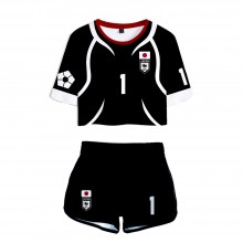 Blue Lock short sleeved crop top t-shirt shorts pants set