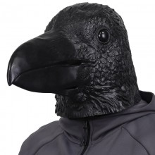 Black Crow Bird Latex Animal Head Halloween Cosplay Mask