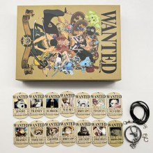 One Piece wanted anime alloy dog tag key chains set