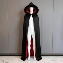 Black Luxury Vampire Robe Adult Kids Halloween Cosplay Costume