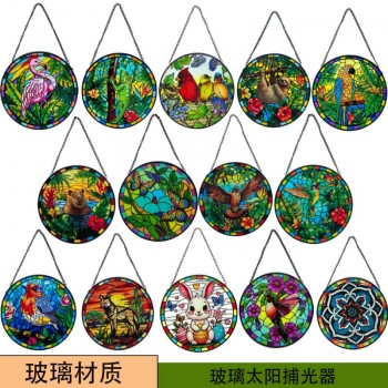 Two-sided Glass Window Hangings Pendant Wall Decor