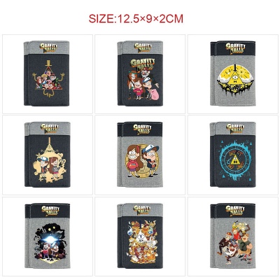 Gravity Falls anime Three Fold Button Wallet Purse