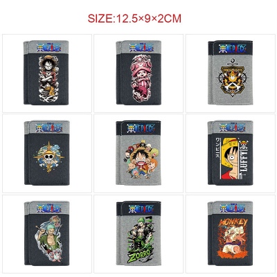 One Piece anime Three Fold Button Wallet Purse