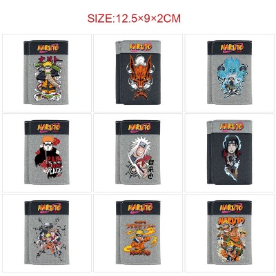 Naruto anime Three Fold Button Wallet Purse