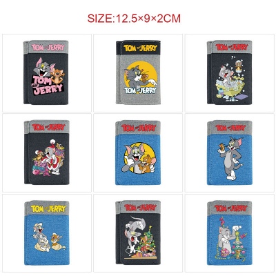 Tom and Jerry cat Three Fold Button Wallet Purse