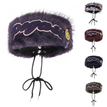 Soft Plush Fluffy Headband Warm Faux Fur Hat