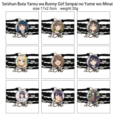 Seishun buta yarou wa bunny braided gemstone bracelet hand chain