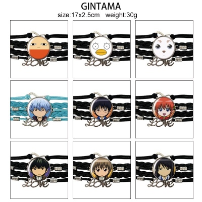 Gintama anime braided gemstone bracelet hand chain