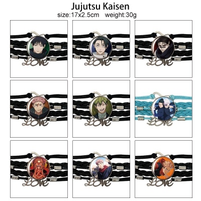 Jujutsu Kaisen anime braided gemstone bracelet hand chain
