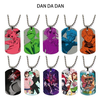Dandadan anime dog tag military army necklace