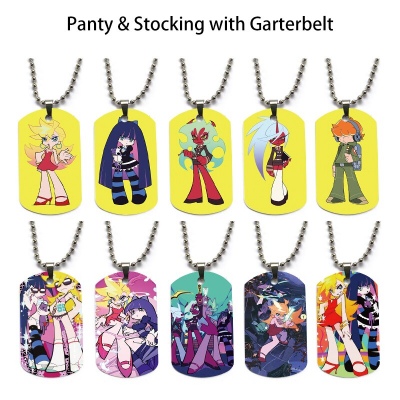 Panty &amp; Stocking with Garterbelt dog tag military army necklace