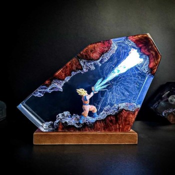 Dragon Ball Goku Kamehameha Lamp Epoxy Resin LED Night Light