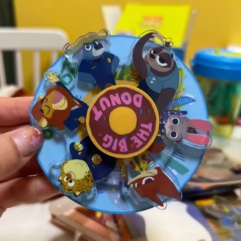 Zootopia anime acrylic Magnetic Rotating Refrigerator Magnets