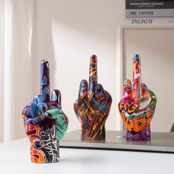 Graffiti Middle Finger Figurines Model Decoration
