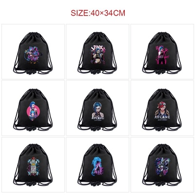 League of Legends Arcane game drawstring backpack bag
