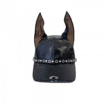 Niche Punk Leather Rivet Dog Ears Baseball Cap Hip Hop Hat