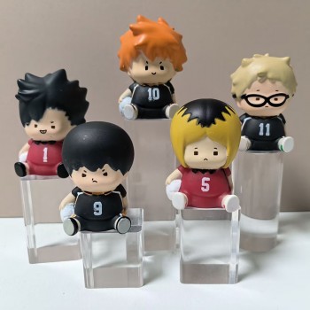 5.5cm Haikyuu sitting anime figures set(5pcs a set)