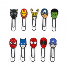 Super Hero Iron Spider Super Man Batman Metal Collection Paperclips Bookmarks
