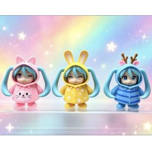 3pcs/set 10cm Raincoat Hatsune Miku anime figures(OPP bag)