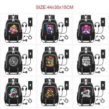 Super Mario anime USB charging laptop backpack school bag