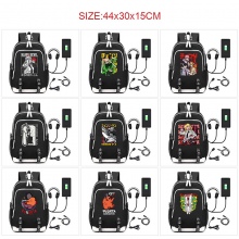 Chainsaw Man anime USB charging laptop backpack school bag