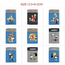 Snoopy anime Three Fold Button Wallet Purse