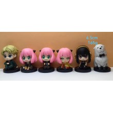 6pcs/set 4.5cm SPY x FAMILY Anya Forger anime figu...