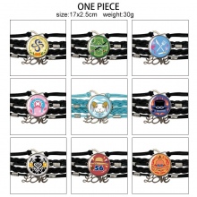 One Piece anime braided gemstone bracelet hand cha...