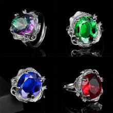Vintage Retro Women Band Colorful Stone Rings