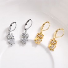Owl Drop Diamond Earrings