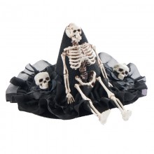 Gothic Ghost Skull Lace Trim Hat Hair Clip Headwear
