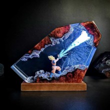 Dragon Ball Goku Kamehameha Lamp Epoxy Resin LED Night Light